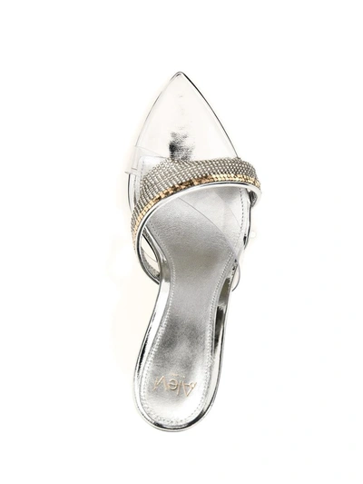 Shop Alevì 'elastic' Sandals In Silver