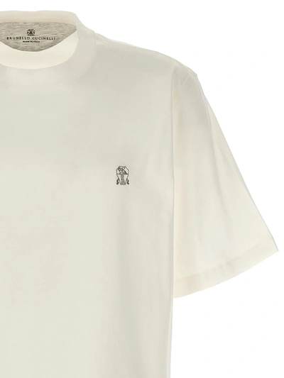 Shop Brunello Cucinelli Logo T-shirt In White