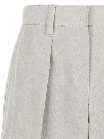 Shop Brunello Cucinelli Pleated Bermuda Shorts In Gray