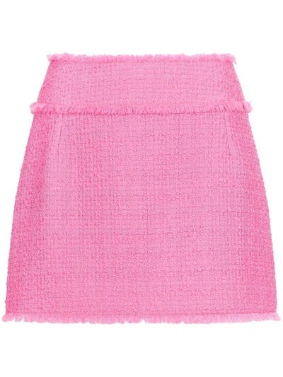 Shop Dolce & Gabbana High-waisted Mini Skirt In Pink & Purple