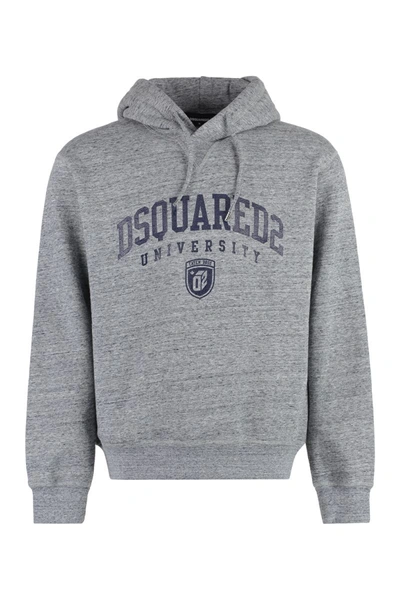 Shop Dsquared2 Logo Print Hoodie In Grey