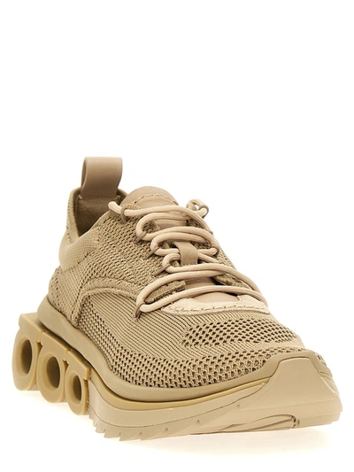 Shop Ferragamo 'nima' Sneakers In Beige