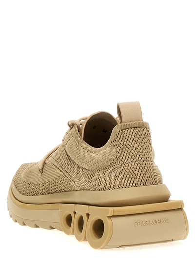 Ferragamo Gancini-plaque Low-top Sneakers In Beige