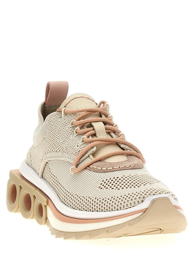 Ferragamo Mesh Perforated Pull Tab Rubber Sole Sneakers In Multicolor