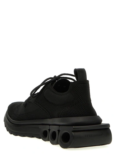 Ferragamo Sneakers Mit Gancini-schild In Black