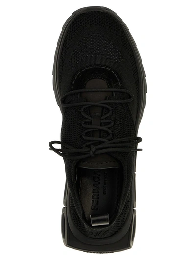 Ferragamo Sneakers Mit Gancini-schild In Black