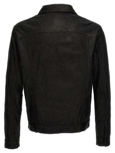 Shop Giorgio Brato 'trucker' Leather Jacket In Black
