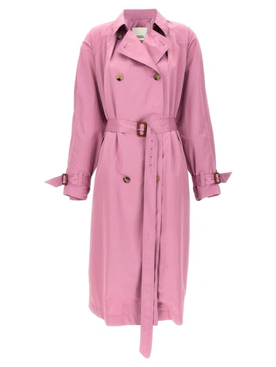 Shop Isabel Marant 'edenna' Trench Coat In Purple