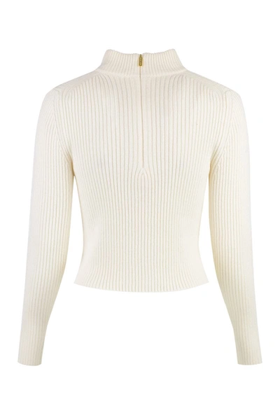 Shop Michael Michael Kors Merino Wool Sweater In Panna