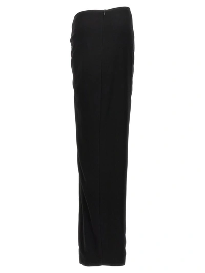 Monot Long Draped High-waisted Midi Skirt In Black