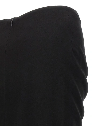 Monot Long Draped High-waisted Midi Skirt In Black