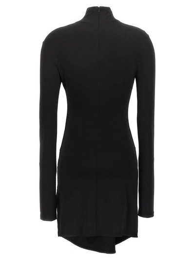 Shop Off-white 'twist' Mini Dress In Black