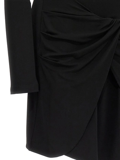 Shop Off-white 'twist' Mini Dress In Black