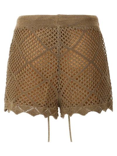 Shop Twinset Knitted Shorts In Gold