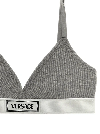 Shop Versace '90s Vintage' Bra In Gray
