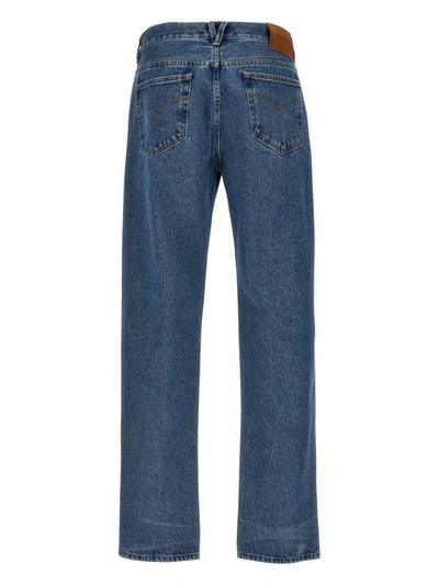 Shop Versace Regular Jeans In Blue