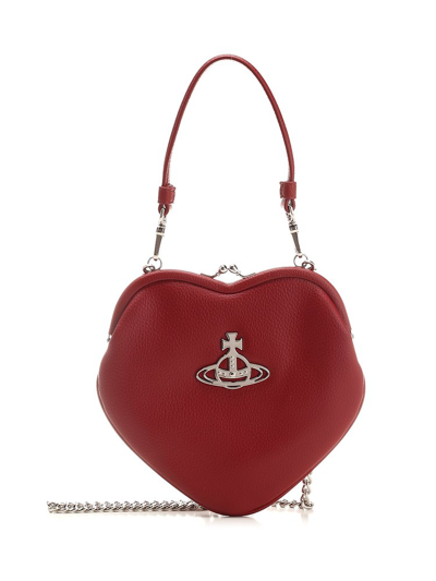 Shop Vivienne Westwood Belle Heart Shape Clutch Bag In Red