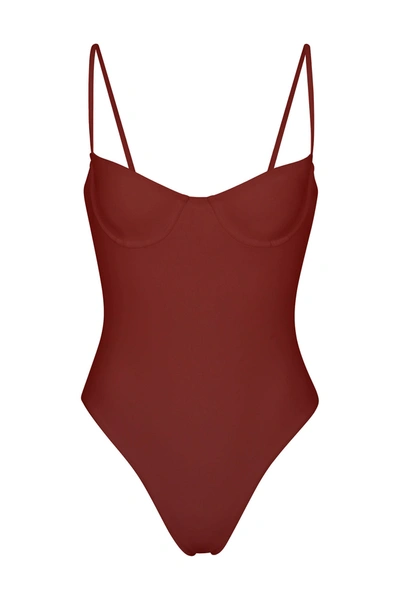 Shop Anemos Balconette Underwire One-piece In Umber