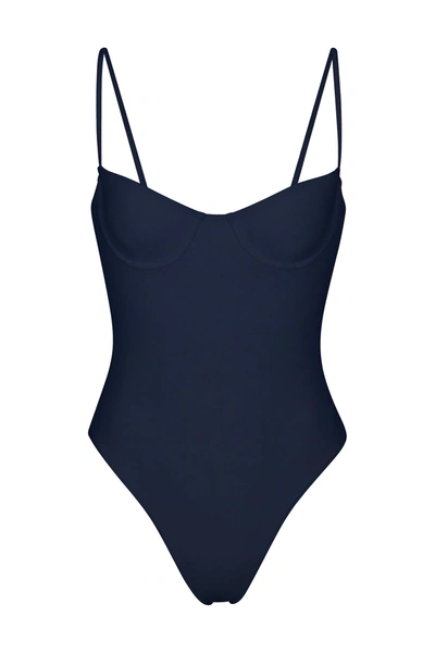 Shop Anemos Balconette Underwire One-piece In Navy