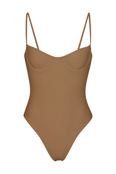 Shop Anemos Balconette Underwire One-piece In Sandstone