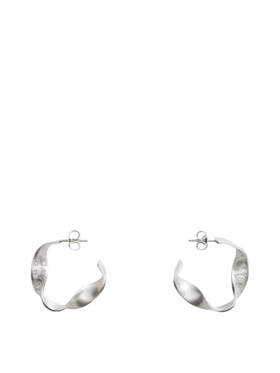 Shop Mm6 Maison Margiela Number Engraved Earrings In Silver