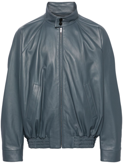 Shop Marni Bomber Jacket Men Grey In Leather