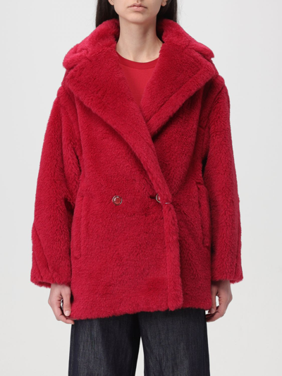 Shop Max Mara Fur Coats  Woman Color Red