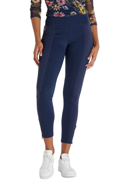 Shop Anatomie Allie Zip Cuff Travel Pants In Navy