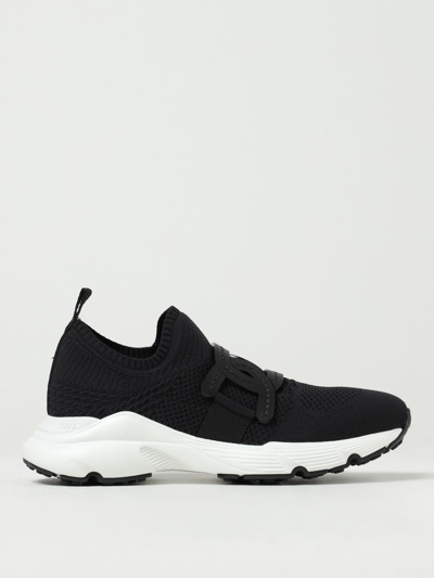 Tod's Leather-trimmed Stretch-knit Slip-on Sneakers In Black