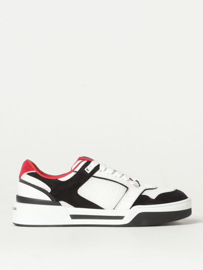 Dolce & Gabbana Leather And Mesh Sneaker In Multi