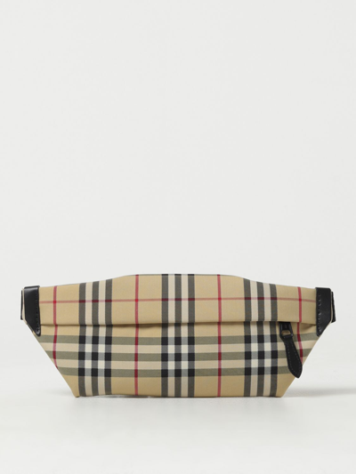 Shop Burberry Belt Bag In Vintage Check Nylon In Beige