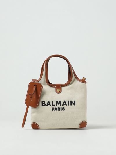 Shop Balmain Mini Bag  Woman Color Natural