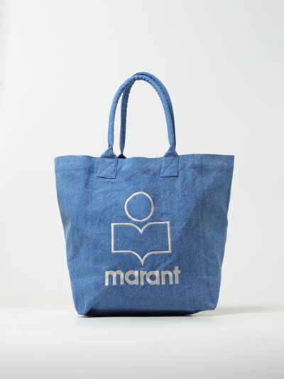 Shop Isabel Marant Bag In Cotton With Logo In Blue