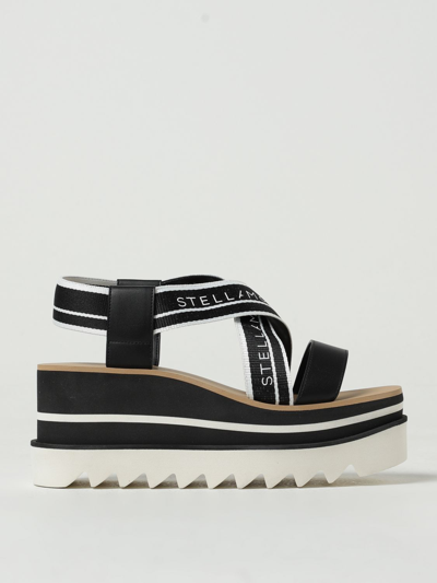Stella Mccartney Womens Criss-cross Knit Platform Sandals In Black