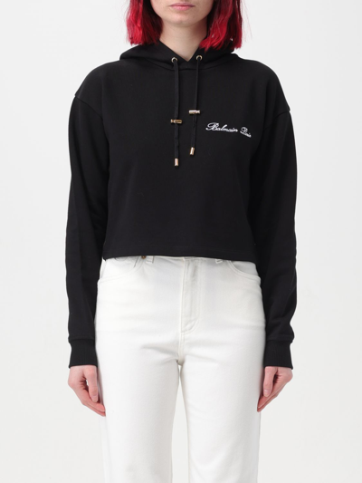 Shop Balmain Sweatshirt  Woman Color Black