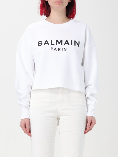 Shop Balmain Sweatshirt  Woman Color White