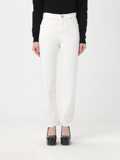 Shop Balmain Jeans  Woman Color White