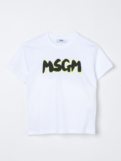 Shop Msgm T-shirt  Kids Kids Color White