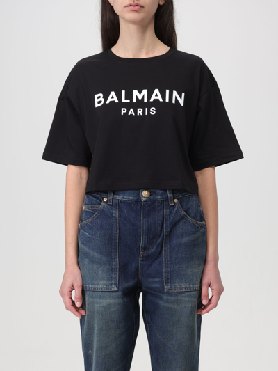Shop Balmain T-shirt  Woman Color Black