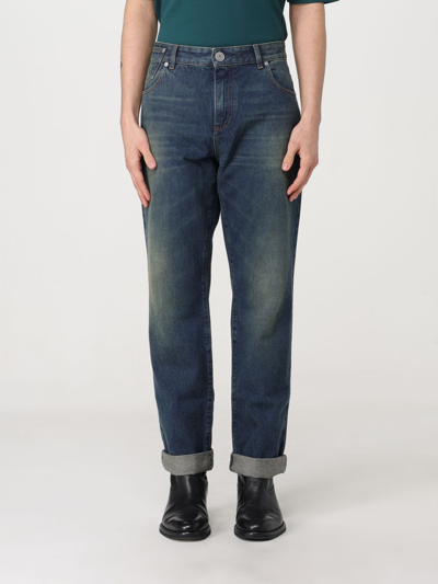 Shop Balmain Jeans  Men Color Blue