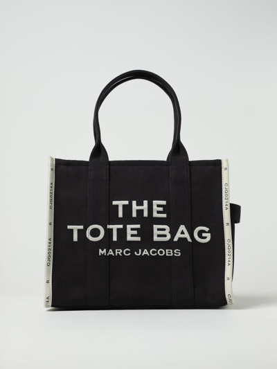 Shop Marc Jacobs Ithe Large Tote Bag N Canvas With Jacquard Logo In White