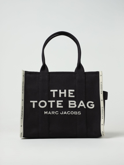 Marc Jacobs Ithe Large Tote Bag N Canvas With Jacquard Logo In Black