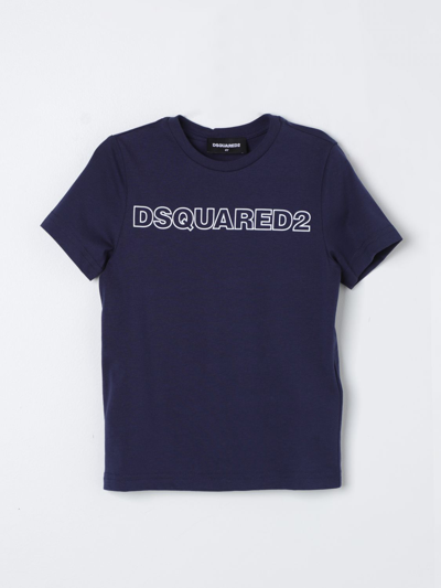 Shop Dsquared2 Junior T-shirt  Kids Color Blue