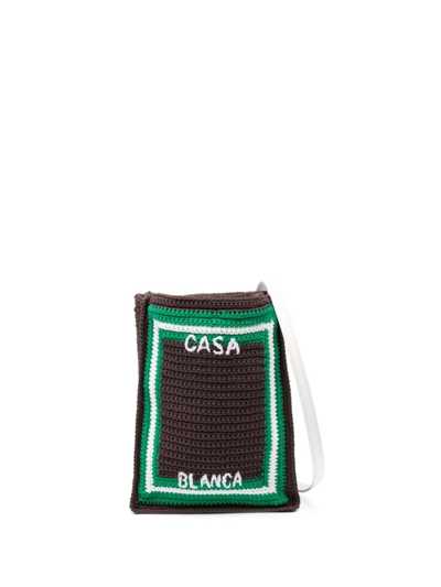 Shop Casablanca Shoulder Bag With Logo In Multi