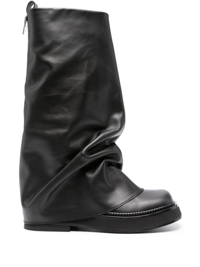 Shop Attico Leather Boots In Black  