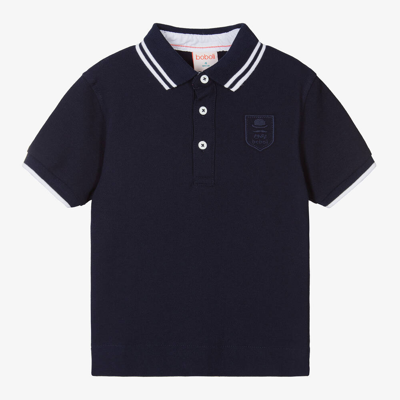 Shop Boboli Boys Navy Blue Cptton Polo Shirt