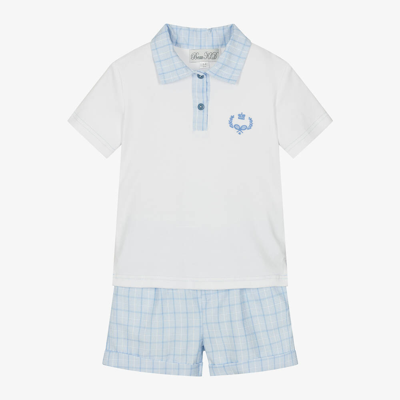 Shop Beau Kid Boys Blue Cotton Polo Shirt & Shorts Set