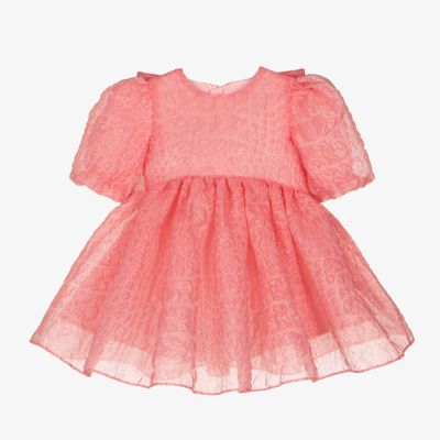 Shop Childrensalon Occasions Girls Pink Cloqué Bow Dress