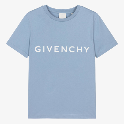Shop Givenchy Teen Boys Blue Cotton Graphic T-shirt