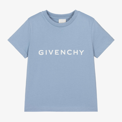 Shop Givenchy Boys Blue Cotton Graphic T-shirt